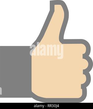 Like symbol icon - gray simple outline, isolated - vector illustration Stock Vector