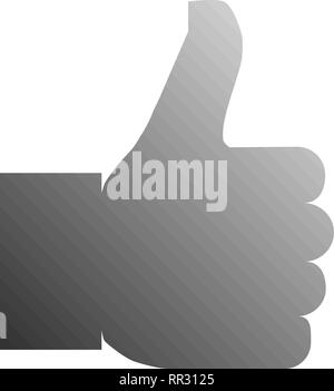 Like symbol icon - gray gradient, isolated - vector illustration Stock ...