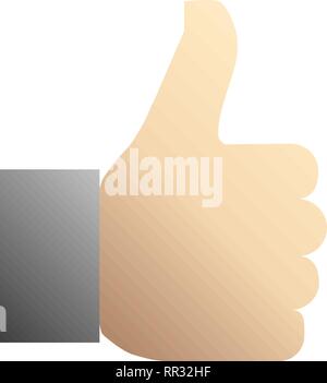 Like symbol icon - gray gradient outline, isolated - vector ...