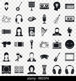 Musical instrument icons set, simple style Stock Vector