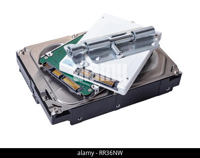 computer hard drive on white isolated background Stock Photo