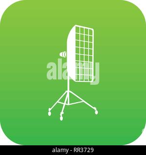 Photographic studio equipment icon green vector Stock Vector