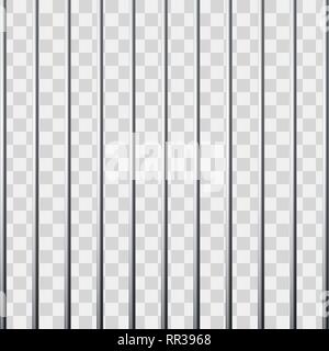 Prison grid. Metal cage. Vector illustration isolated on transparent background Stock Vector