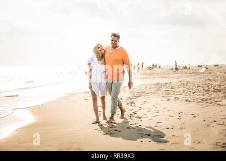 Beautiful happy senior couple dating outdoors - Youthful married couple having fun and enjoying life together Stock Photo