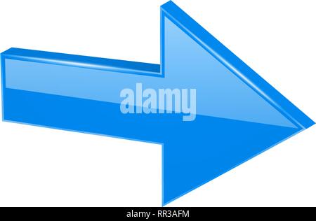 Blue 3d arrow Stock Vector