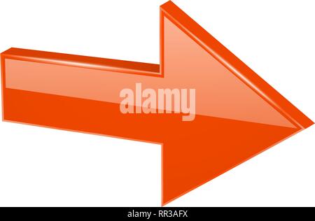 Orange 3d arrow Stock Vector