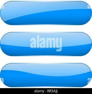 Blue menu buttons. 3d oval web icons Stock Vector Image & Art - Alamy