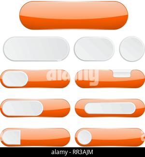 Orange interface buttons. Web icons Stock Vector