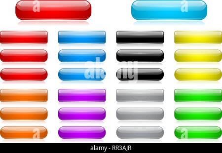 Colored 3d glass buttons Stock Vector