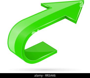 Green 3d shiny arrow Stock Vector