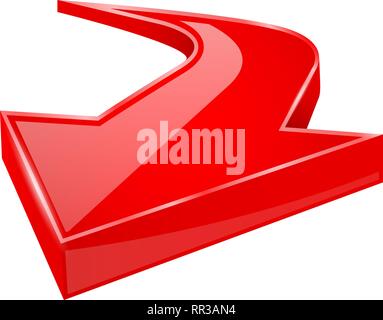 Red shiny 3d arrow Stock Vector