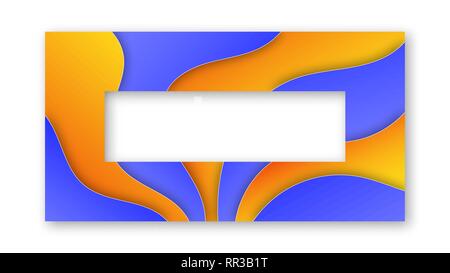 Colored Trendy Gradient Frame With Bland Shadows Isolated On White Background. Abstract Colorful Rectangle Border. Vector Illustration, Eps 10. Stock Vector