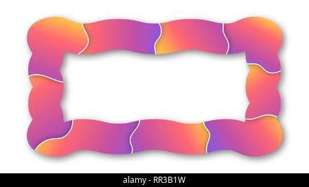 Colored Trendy Gradient Frame With Bland Shadows Isolated On White Background. Abstract Colorful Rectangle Border. Vector Illustration, Eps 10. Stock Vector