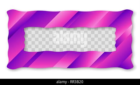 Colored Trendy Gradient Frame With Bland Shadows Isolated On White Background. Abstract Colorful Rectangle Border. Vector Illustration, Eps 10. Stock Vector