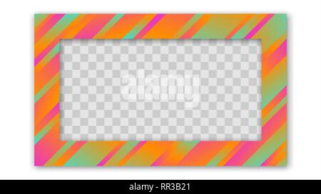 Colored Trendy Gradient Frame With Bland Shadows Isolated On White Background. Abstract Colorful Rectangle Border. Vector Illustration, Eps 10. Stock Vector