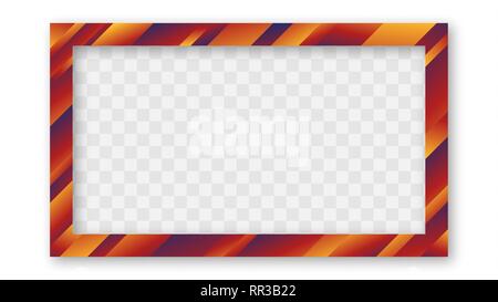 Colored Trendy Gradient Frame With Bland Shadows Isolated On White Background. Abstract Colorful Rectangle Border. Vector Illustration, Eps 10. Stock Vector