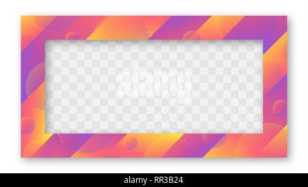 Colored Trendy Gradient Frame With Bland Shadows Isolated On White Background. Abstract Colorful Rectangle Border. Vector Illustration, Eps 10. Stock Vector