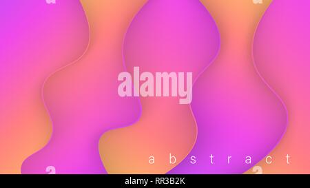 Liquid Abstract  Shape Gradients. Fluid Colorful 3D Background. Trendy Design Composition For Flyer, Banner, Magazine, Brochure, Website, Cover, Poste Stock Vector