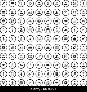 100 job offer icons set, simple style  Stock Vector