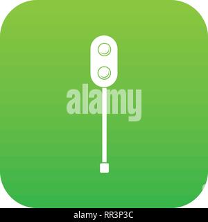 Rail traffic for trains icon green vector Stock Vector