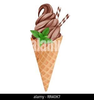 Chocolate ice cream cone 3 Stock Photo