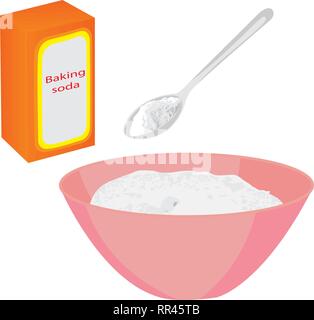 Baking soda in a paper bag vector illustration on a white background Stock Vector