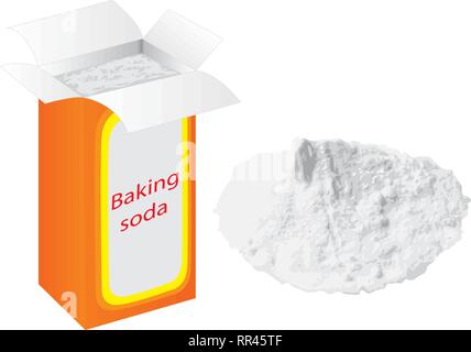 Baking soda in a paper bag vector illustration on a white background Stock Vector