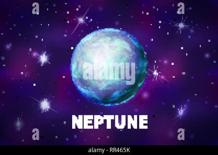 Bright realistic Neptune planet with texture on transparent background ...