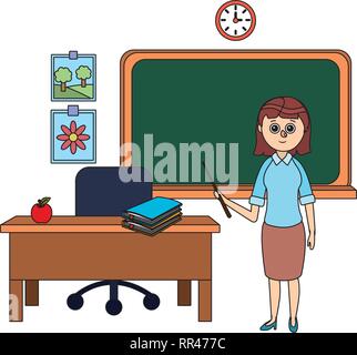 school teacher cartoon Stock Vector