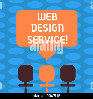 Word writing text Web Design Service. Business concept for development process for creating website focuses factors Blank Space Color Arrow Pointing t Stock Photo