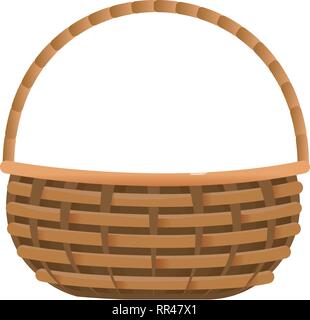 Colorful cartoon empty wicker basket. Farm eco bag. Easter themed vector  illustration for icon, stamp, label, certificate, brochure, gift card,  poster Stock Vector Image & Art - Alamy