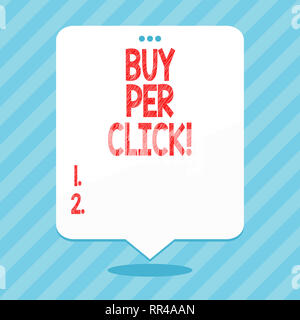 Word writing text Buy Per Click. Business concept for Online purchasing ecommerce modern technologies to shop Stock Photo