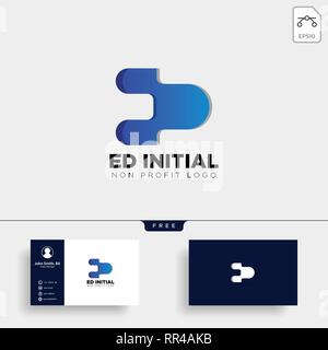 letter ed, e, d, creative business logo template vector illustration icon element isolated - vector Stock Vector