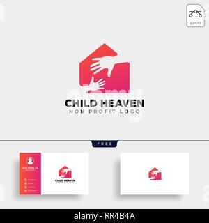 hand home charity logo template vector illustration icon element isolated - vector Stock Vector