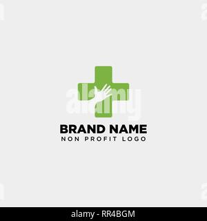 cross hand medical health care logo template vector illustration icon element isolated - vector Stock Vector
