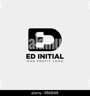 letter ed, e, d, creative business logo template vector illustration icon element isolated - vector Stock Vector