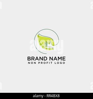 eco leaf hand care logo template vector illustration icon element isolated - vector Stock Vector