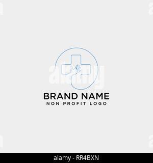 cross hand medical health care logo template vector illustration icon element isolated - vector Stock Vector