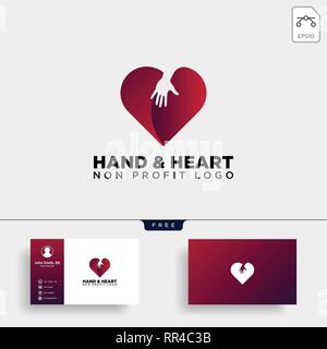 love care give heart logo template vector illustration icon element isolated - vector Stock Vector