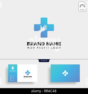 cross hand medical health care logo template vector illustration icon element isolated - vector Stock Vector