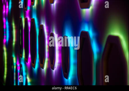 Hexagonal, coloured lights Stock Photo