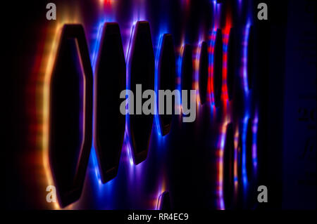 Hexagonal, coloured lights Stock Photo