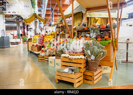 fruit vegetable market stall Fico Eataly World  - Bologna - Italy Stock Photo