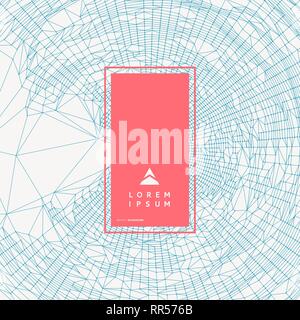 Abstract science or technology background. Graphic design. Network illustration. 3D grid surface. Stock Vector