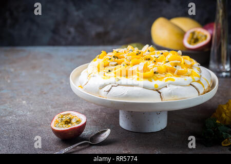 Meringue cake Pavlova Stock Photo