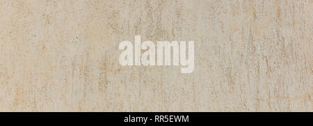 Plastered wall background, beige color, rough texture, banner Stock Photo