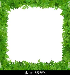 Square frame of leaves. Blank for advertising card. Stock Vector