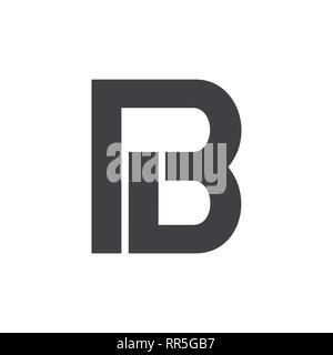 letters pb simple geometric line logo vector Stock Vector