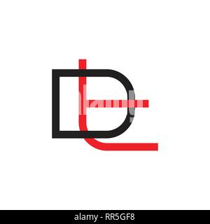 letters dt simple linked lines logo vector Stock Vector