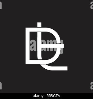letters dt simple linked lines logo vector Stock Vector